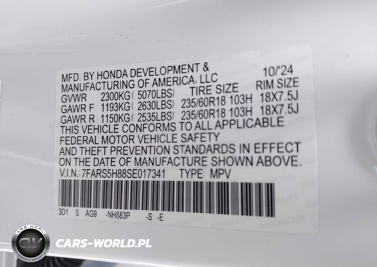 2025 Honda Cr-V Hybrid Sport-L VIN:7FARS5H88SE017341 - 9
