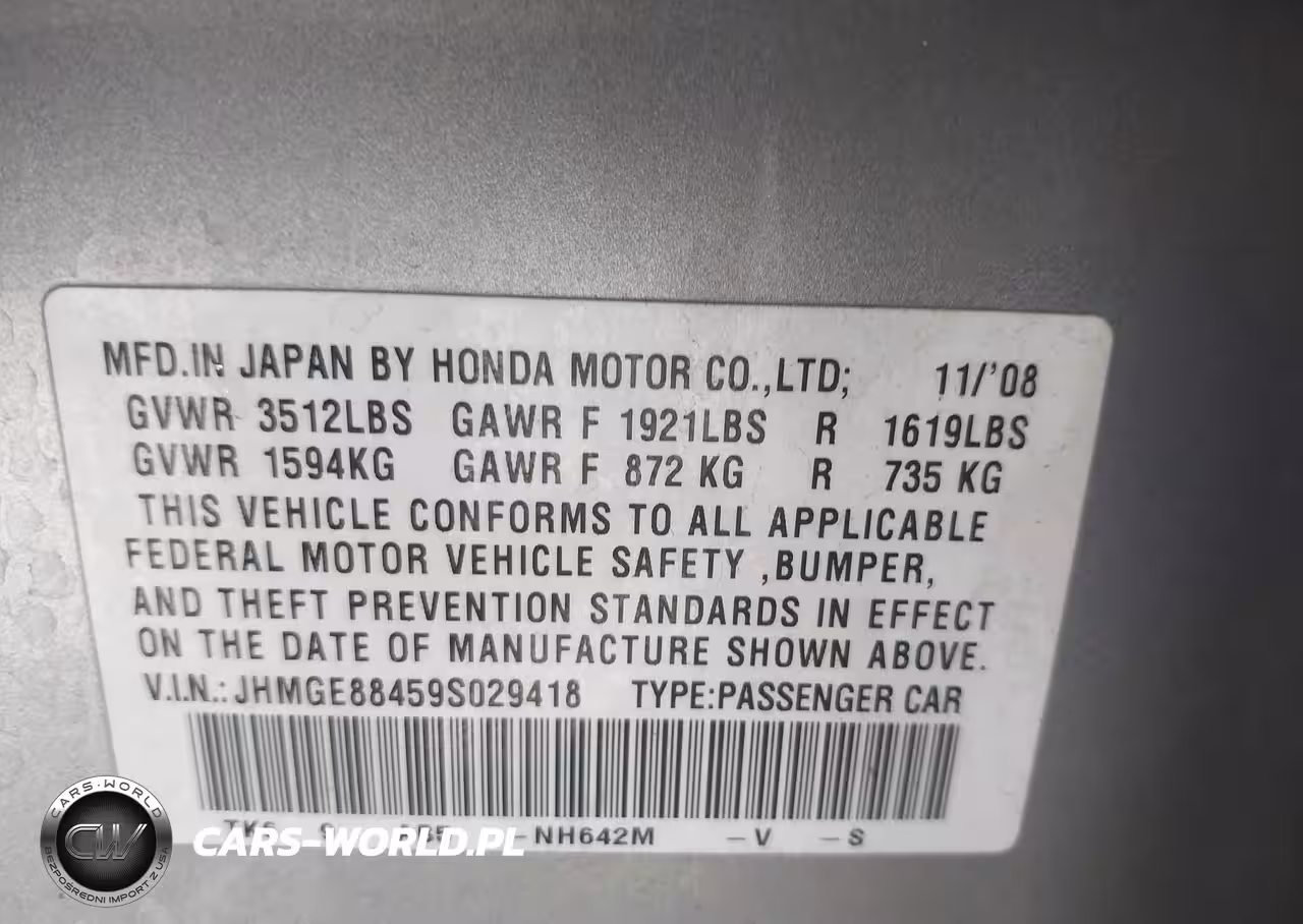 2009 Honda Fit Sport VIN:JHMGE88459S029418 - 9