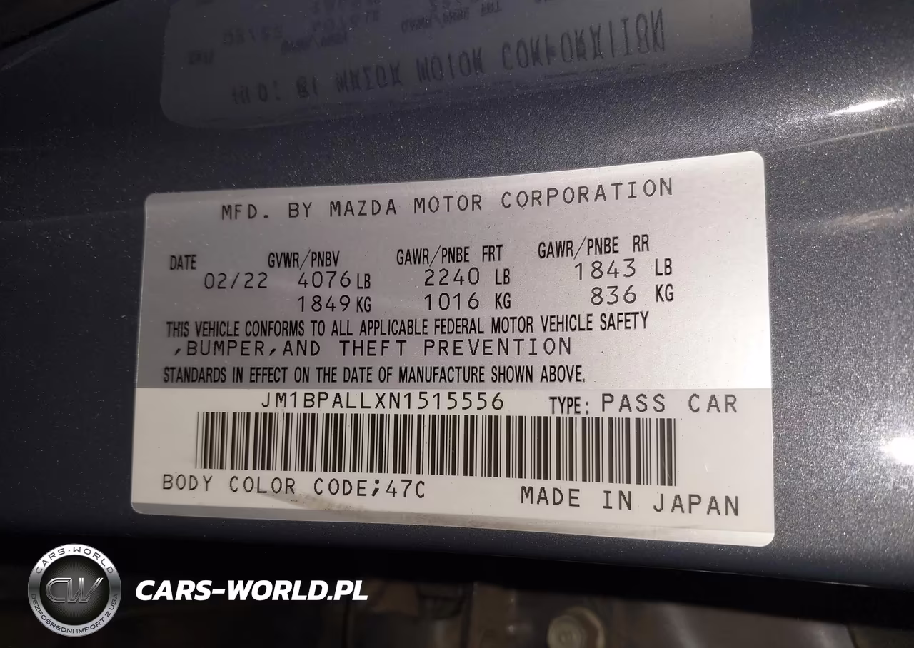 2022 Mazda Mazda3 Carbon Edition VIN:JM1BPALLXN1515556 - 9