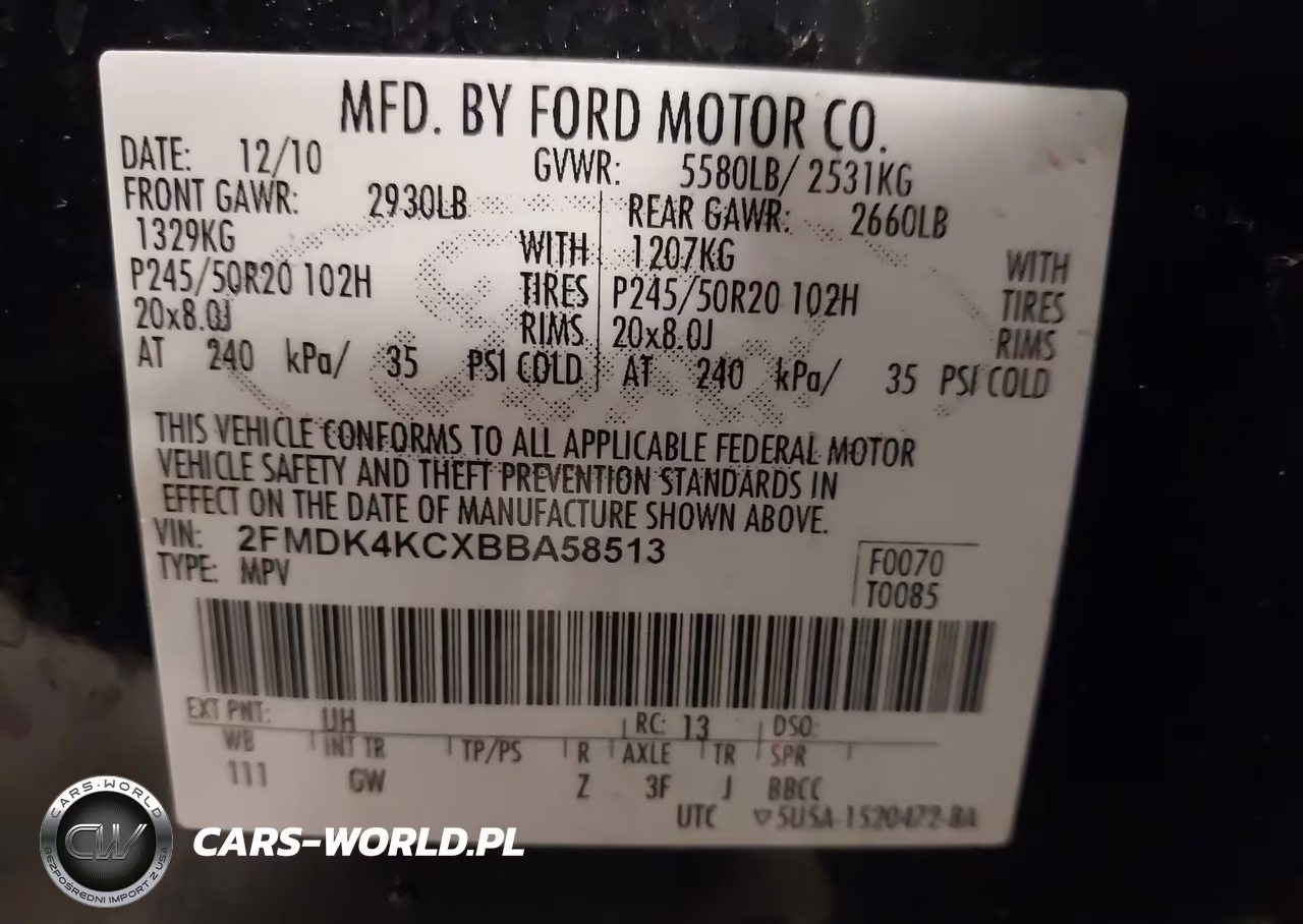 2011 Ford Edge Limited VIN:2FMDK4KCXBBA58513 - 9