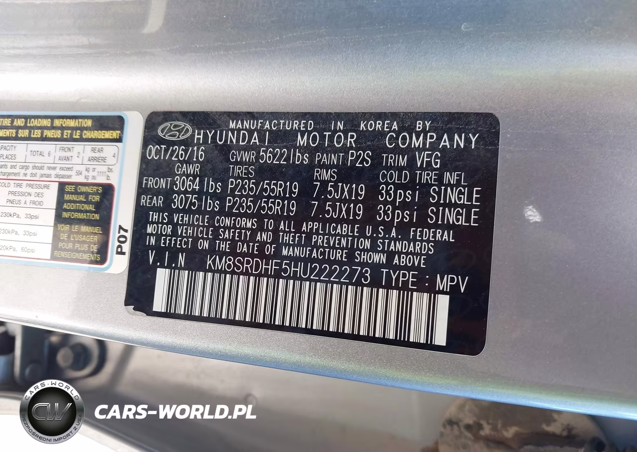 2017 Hyundai Santa Fe Limited Ultimate VIN:KM8SRDHF5HU222273 - 9
