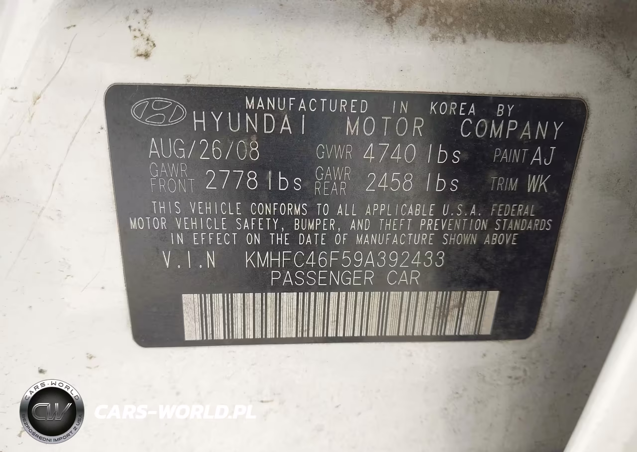 2009 Hyundai Azera Limited VIN:KMHFC46F59A392433 - 9