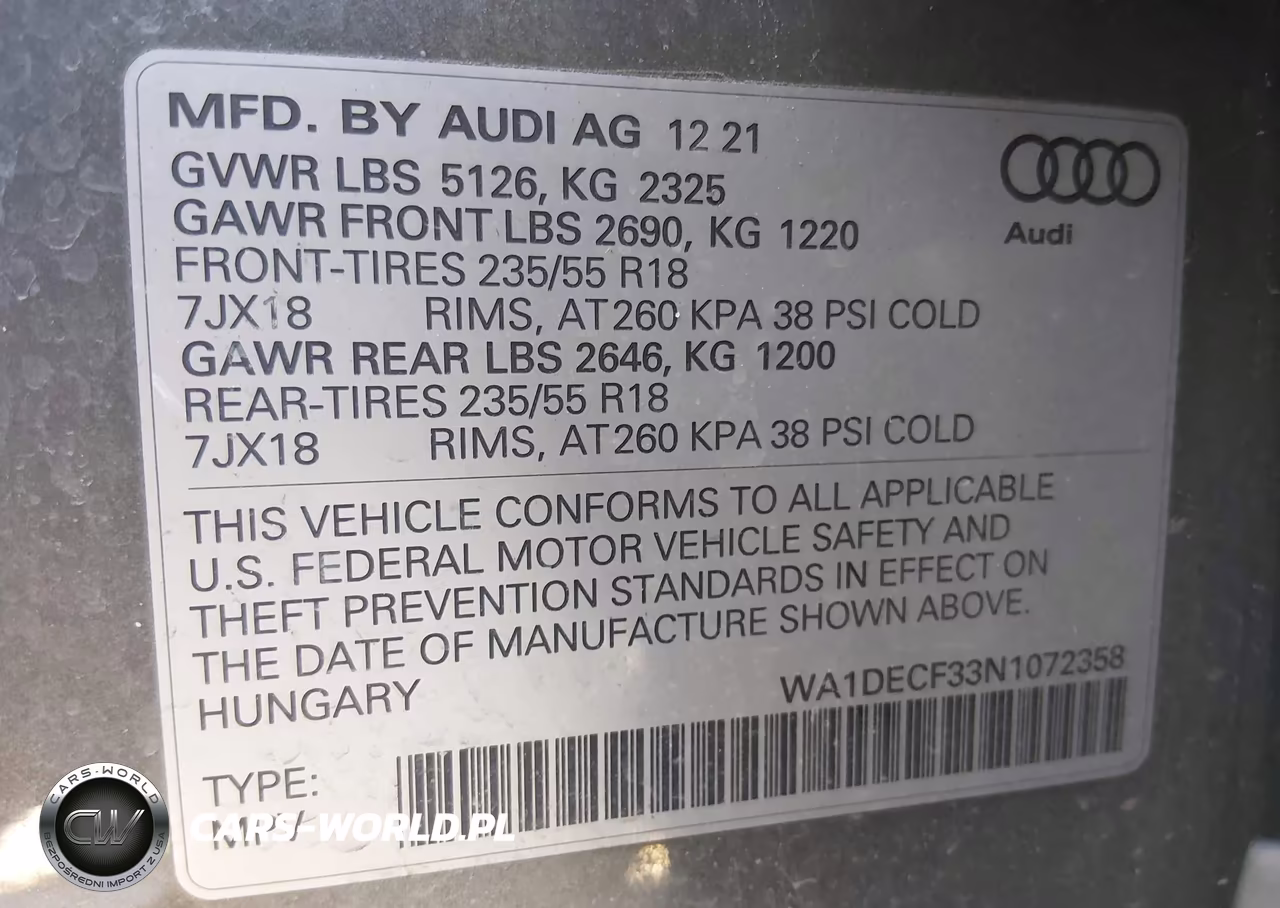 2022 Audi Q3 Premium 45 Tfsi S Line Quattro Tiptronic VIN:WA1DECF33N1072358 - 9