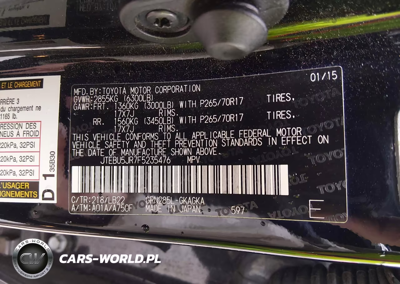 2015 Toyota 4Runner Sr5 Premium VIN:JTEBU5JR7F5235476 - 9
