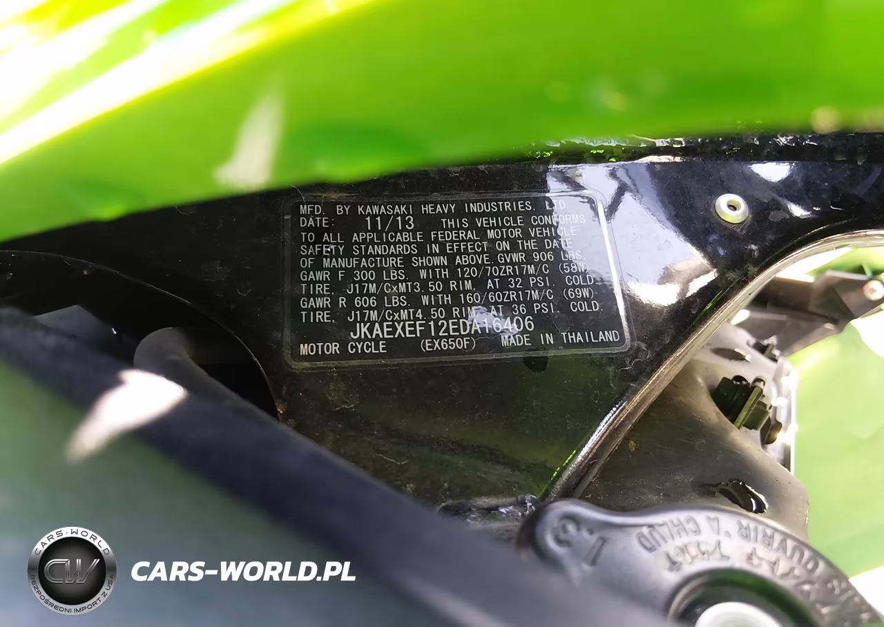 2014 Kawasaki Ex650 F VIN:JKAEXEF12EDA16406 - 10