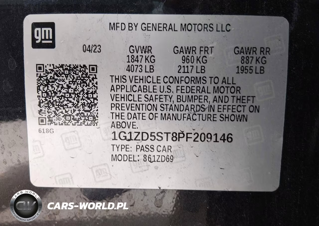 2023 Chevrolet Malibu Fwd 1Lt VIN:1G1ZD5ST8PF209146 - 9