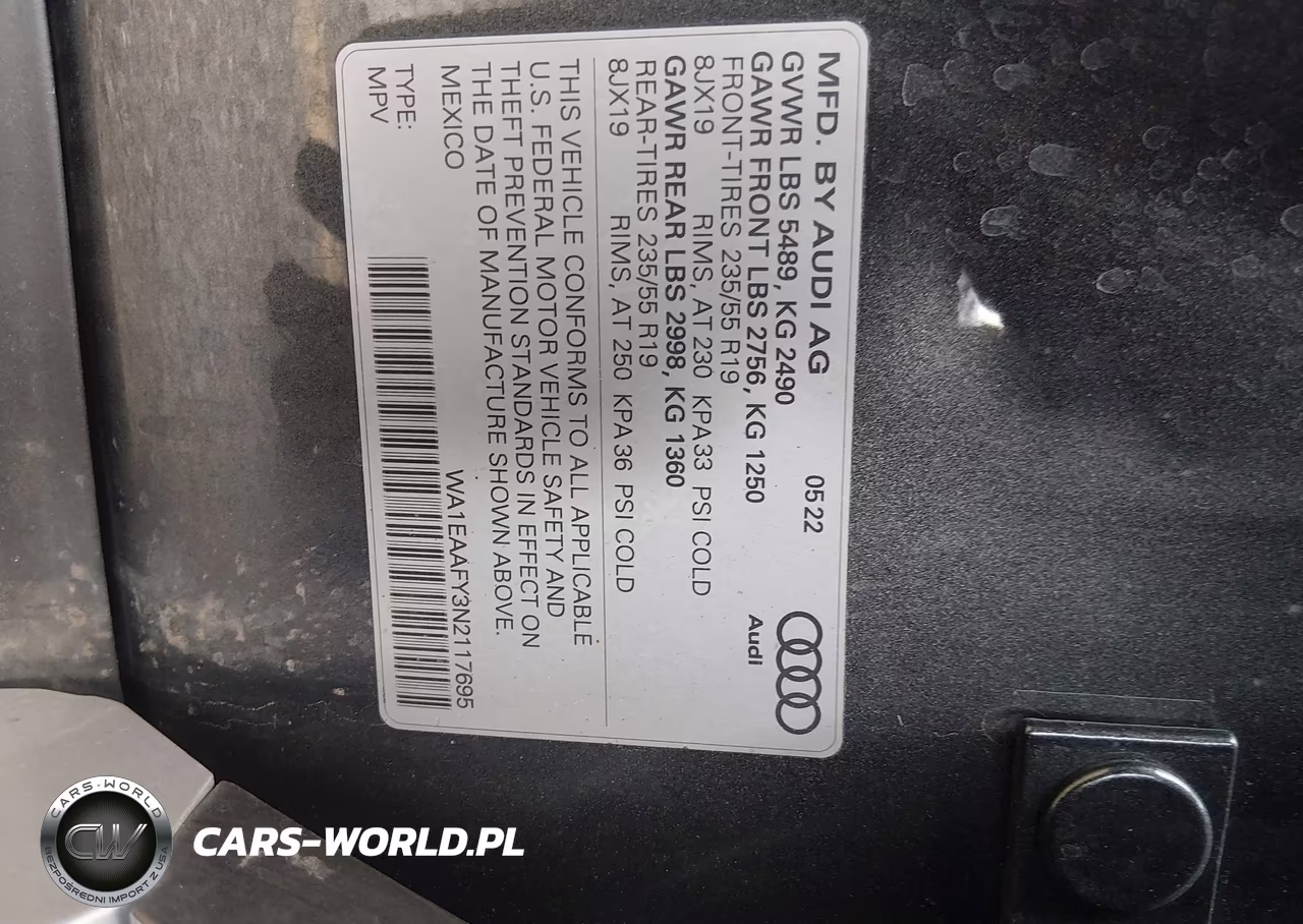 2022 Audi Q5 Premium Plus 45 Tfsi S Line Quattro S Tronic VIN:WA1EAAFY3N2117695 - 9