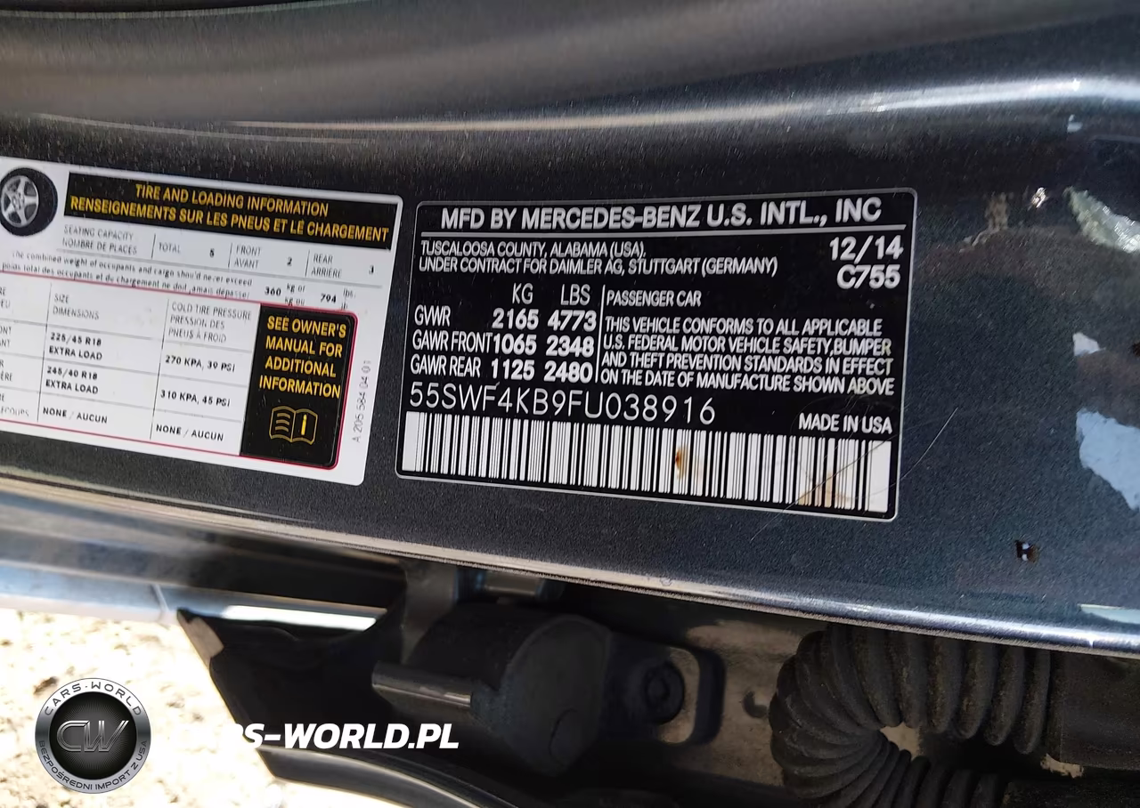 2015 Mercedes-Benz C 300 4Matic VIN:55SWF4KB9FU038916 - 9