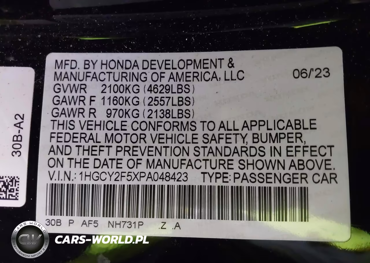 2023 Honda Accord Hybrid Sport VIN:1HGCY2F5XPA048423 - 9