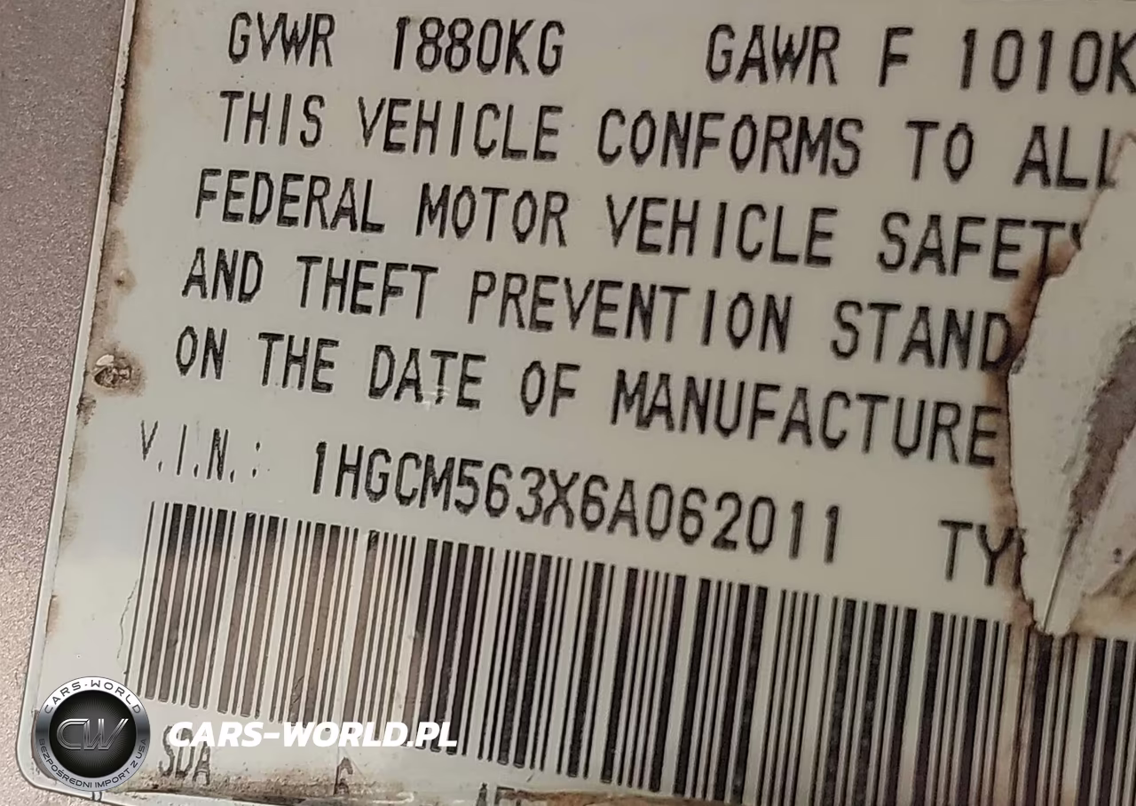2006 Honda Accord 2.4 Se VIN:1HGCM563X6A062011 - 9