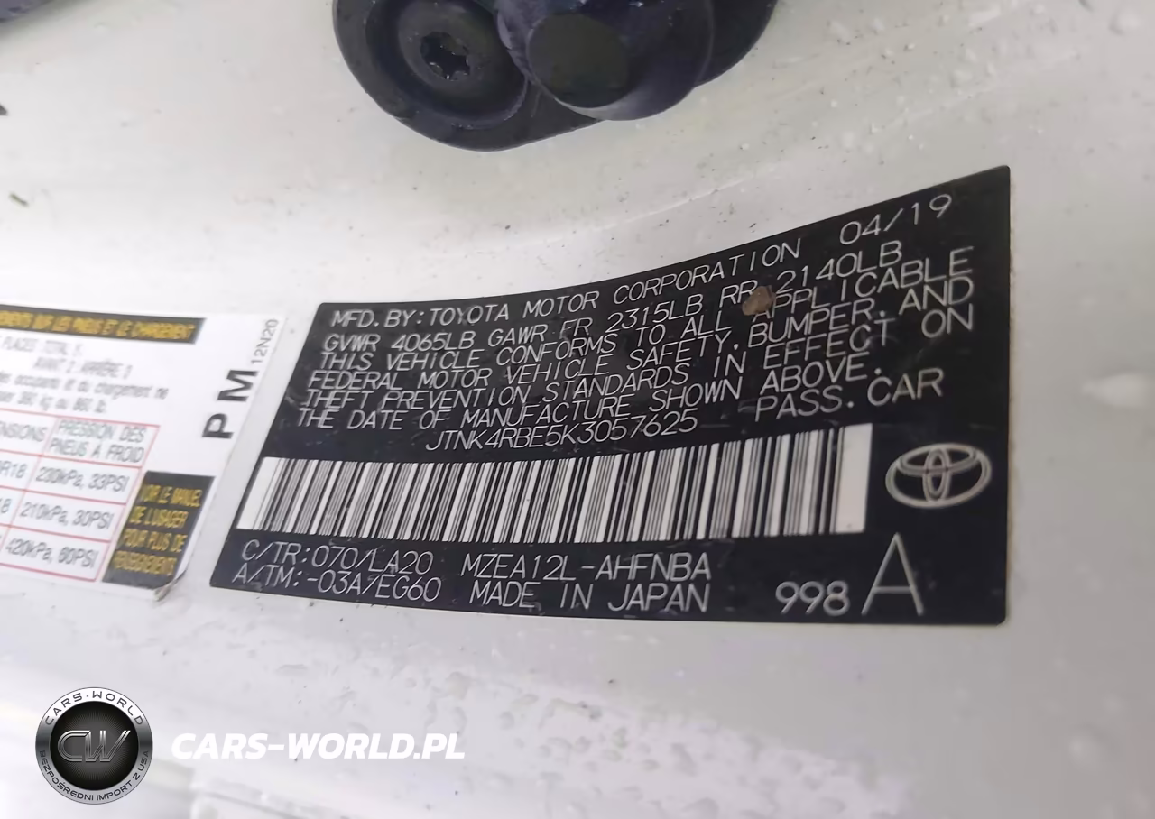 2019 Toyota Corolla Xse VIN:JTNK4RBE5K3057625 - 9