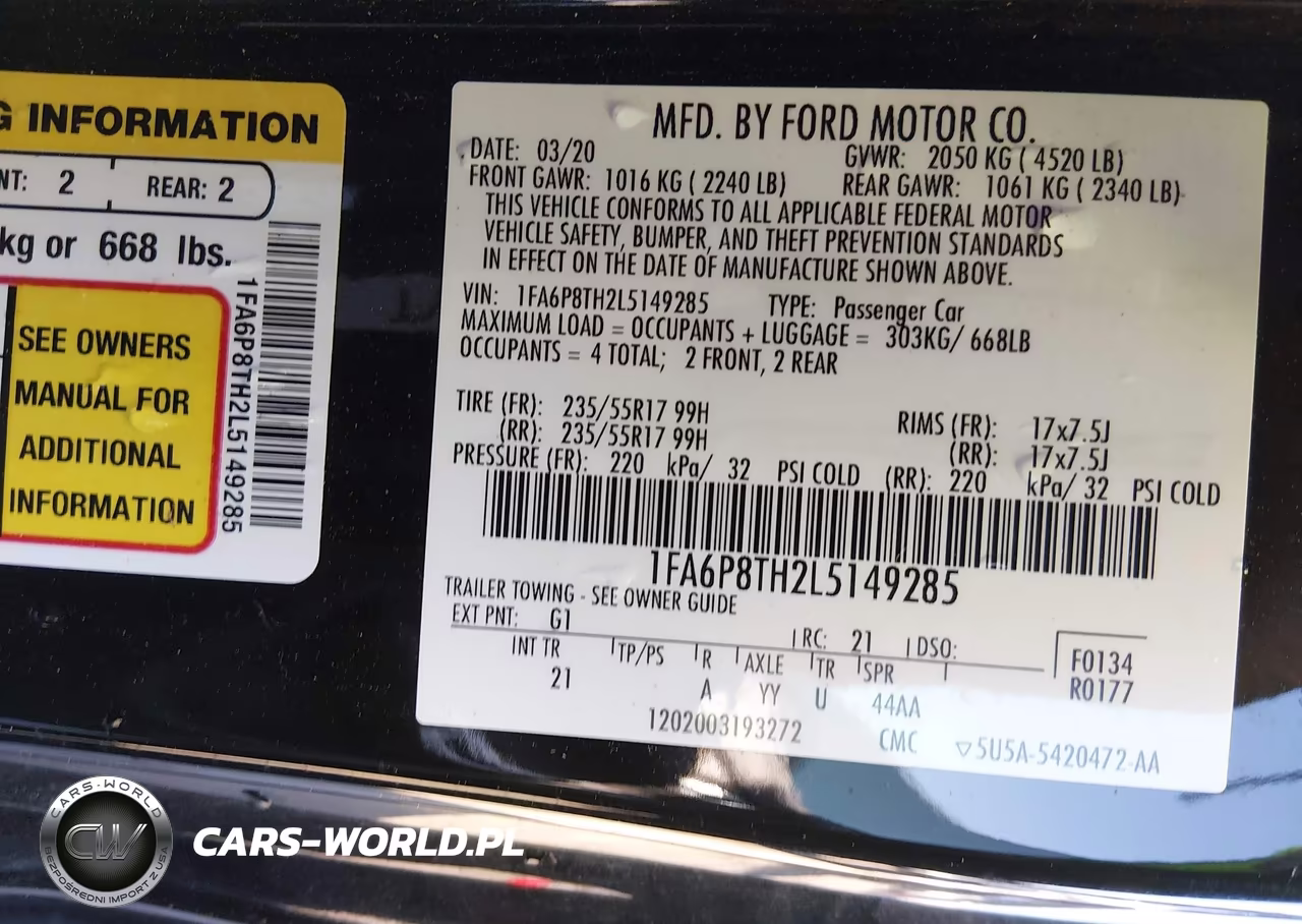 2020 Ford Mustang Ecoboost Fastback VIN:1FA6P8TH2L5149285 - 9