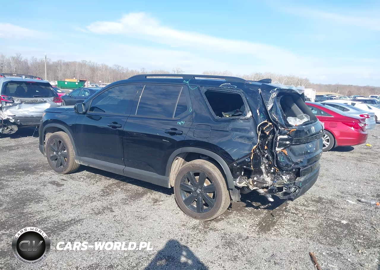 2025 Honda Pilot Black VIN:5FNYG1H91SB177118 - 3