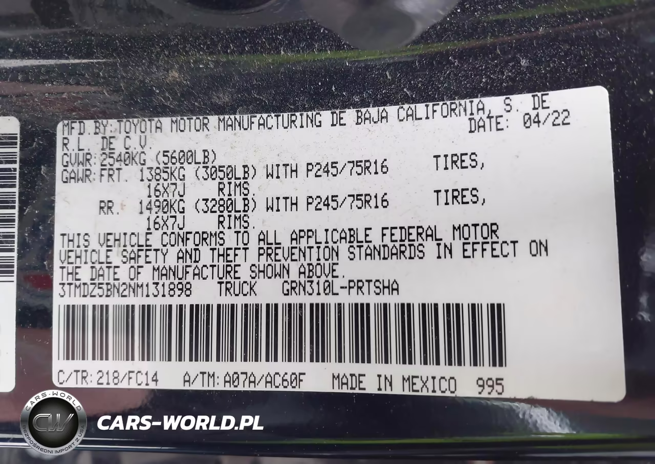2022 Toyota Tacoma Sr5 V6 VIN:3TMDZ5BN2NM131898 - 9