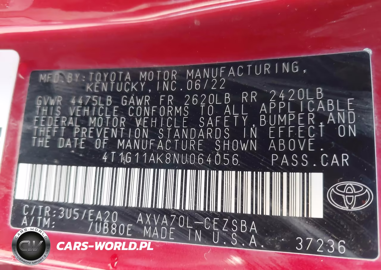 2022 Toyota Camry Se VIN:4T1G11AK8NU064056 - 9