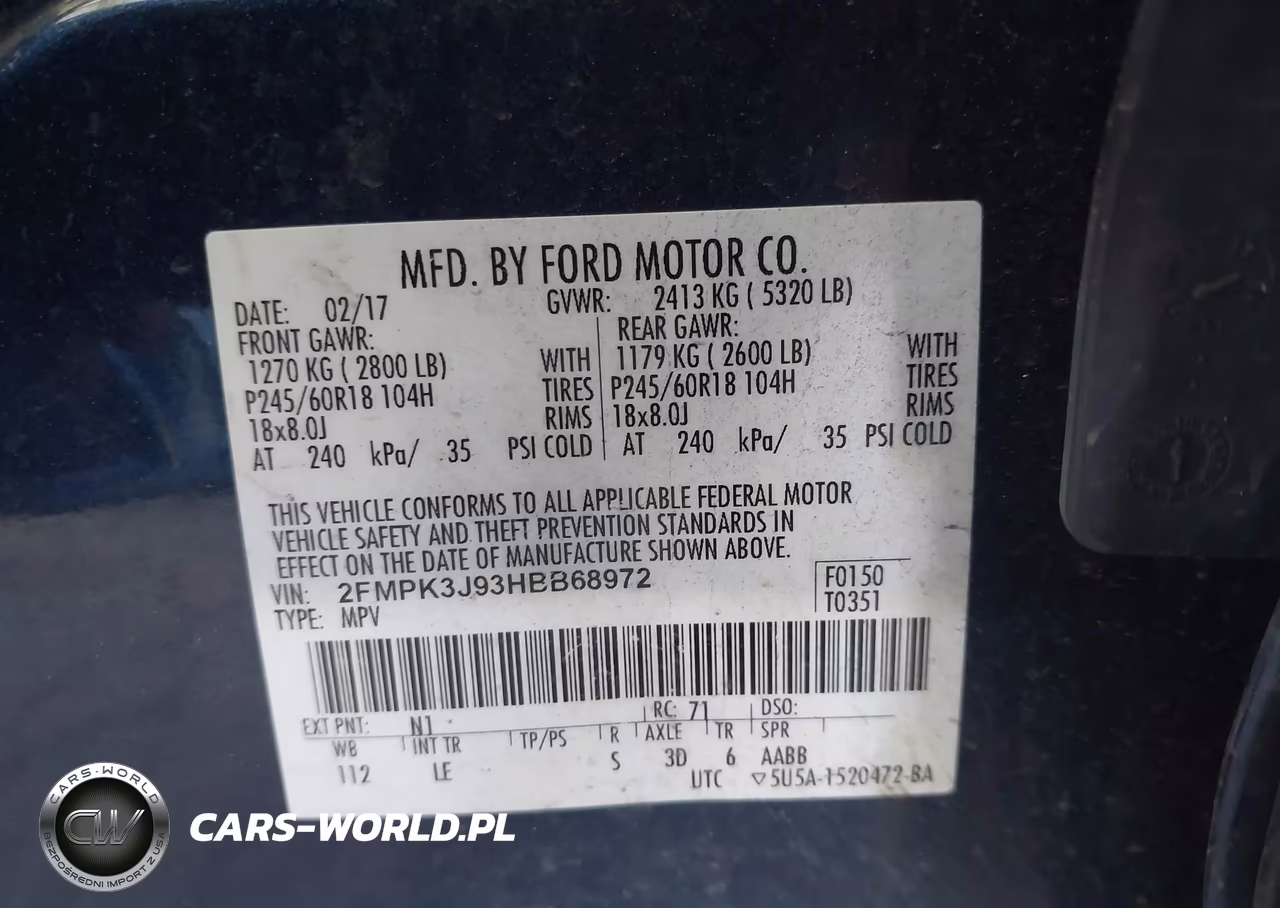 2017 Ford Edge Sel VIN:2FMPK3J93HBB68972 - 9