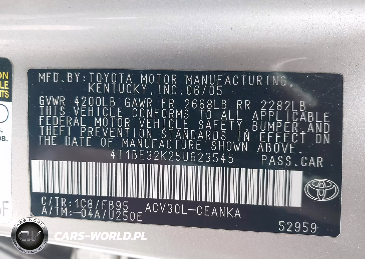 2005 Toyota Camry Le VIN:4T1BE32K25U623545 - 9