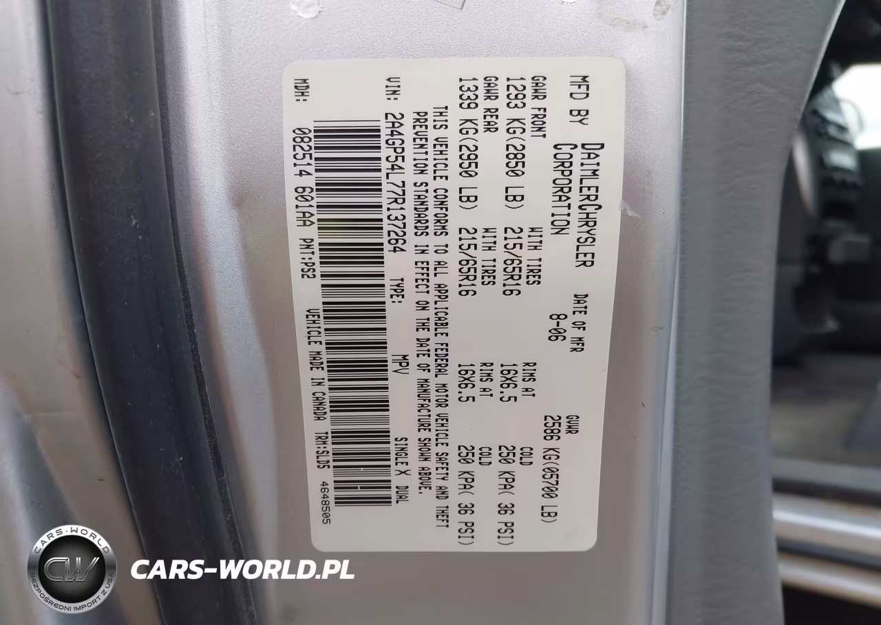 2007 Chrysler Town & Country Touring VIN:2A4GP54L77R137264 - 9