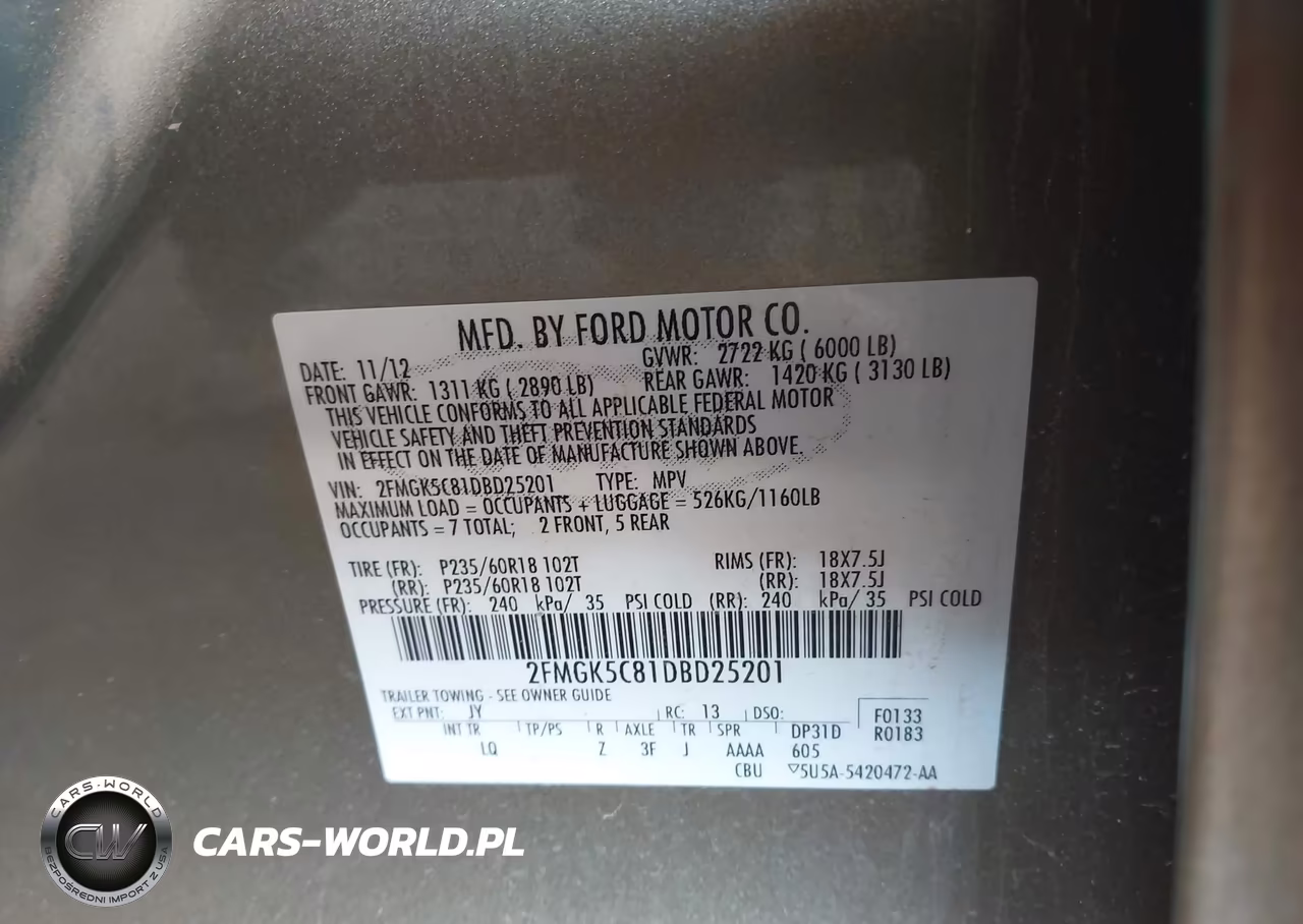 2013 Ford Flex Sel VIN:2FMGK5C81DBD25201 - 9