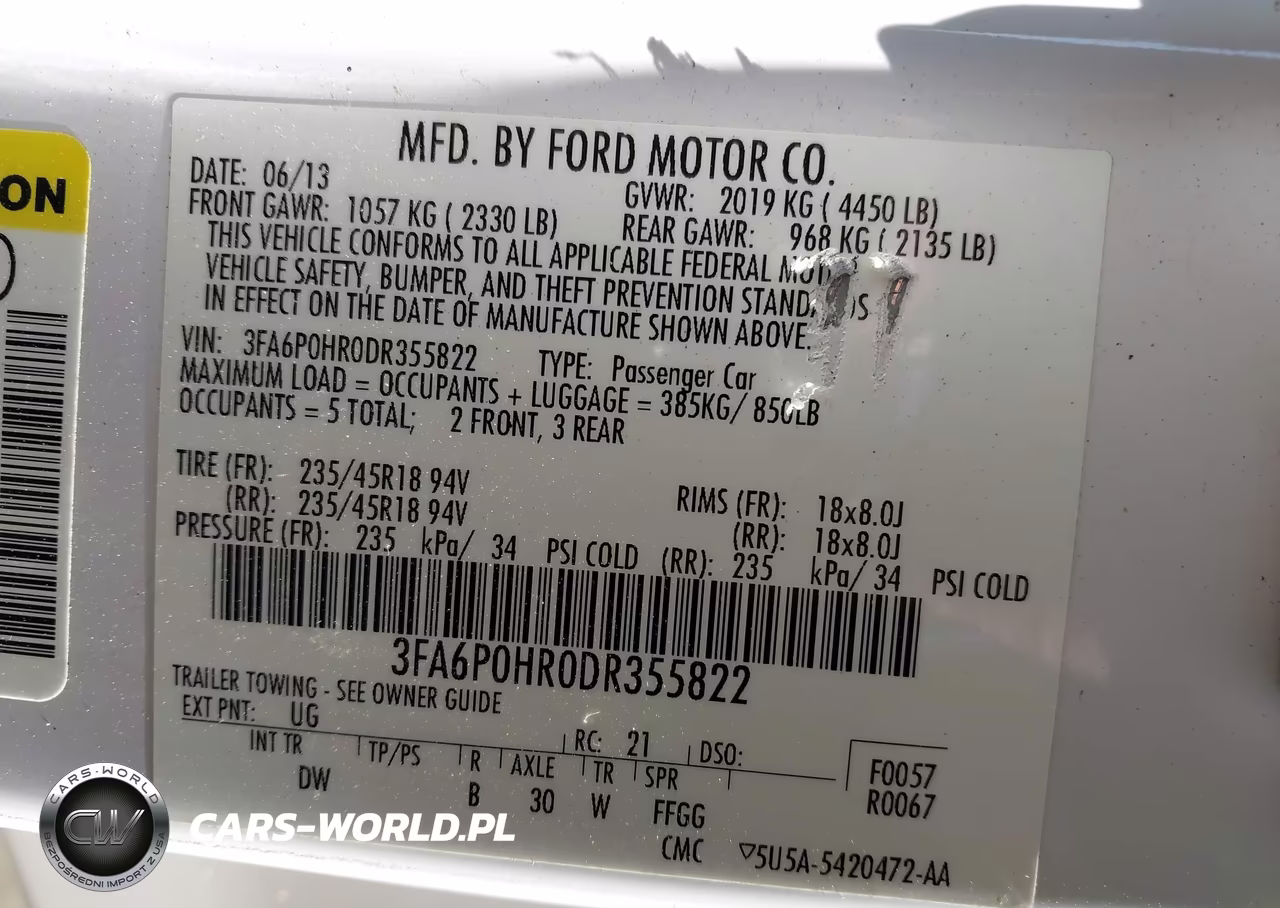 2013 Ford Fusion Se VIN:3FA6P0HR0DR355822 - 9