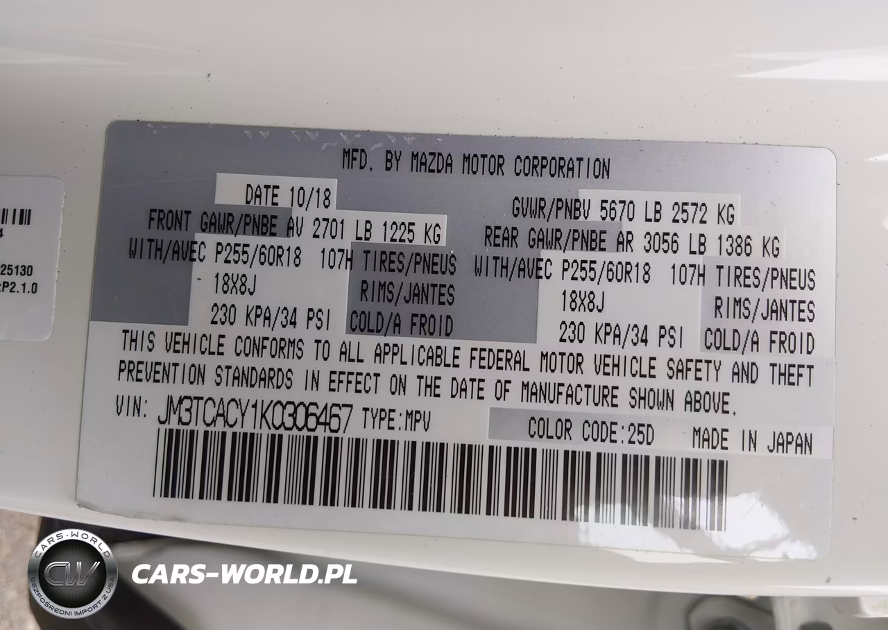 2019 Mazda Cx-9 Touring VIN:JM3TCACY1K0306467 - 9