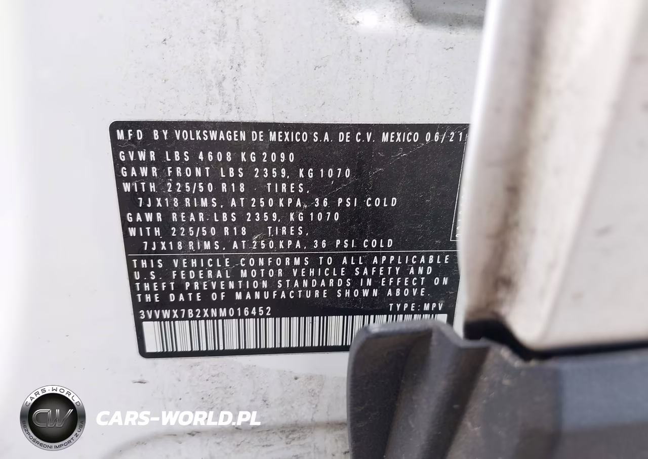2022 Volkswagen Taos 1.5T Se VIN:3VVWX7B2XNM016452 - 9