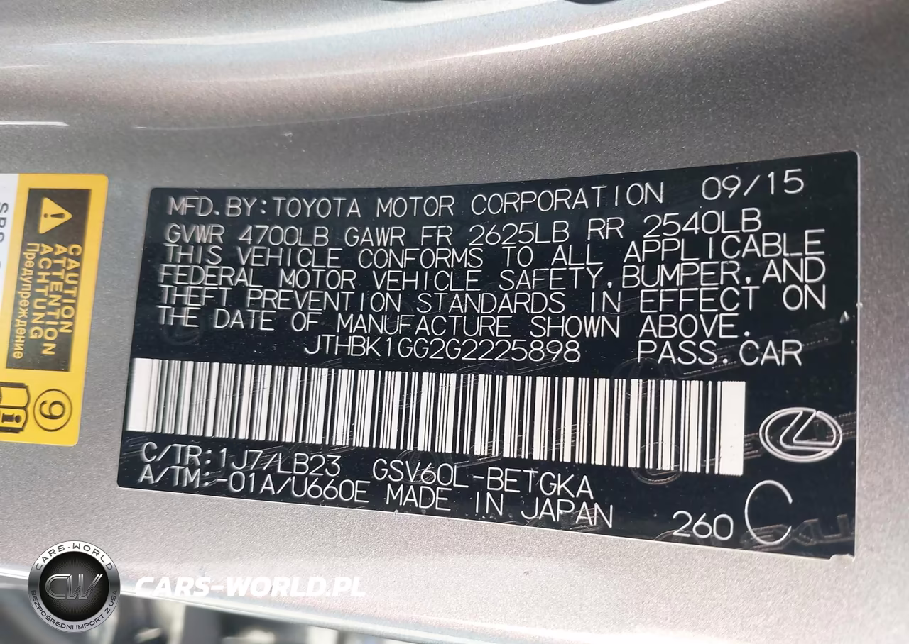 2016 Lexus Es 350 VIN:JTHBK1GG2G2225898 - 9