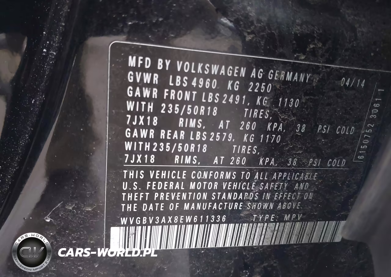2014 Volkswagen Tiguan Sel VIN:WVGBV3AX8EW611336 - 9