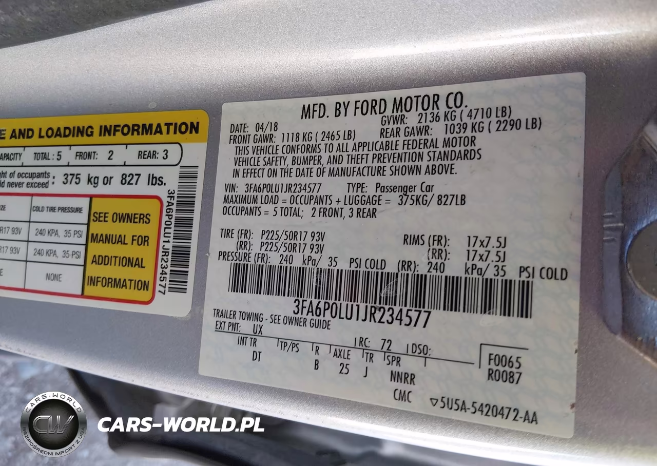 2018 Ford Fusion Hybrid Se VIN:3FA6P0LU1JR234577 - 9