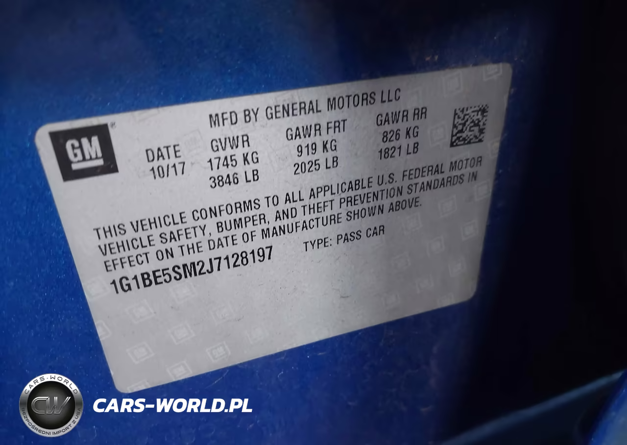 2018 Chevrolet Cruze Lt Auto VIN:1G1BE5SM2J7128197 - 9