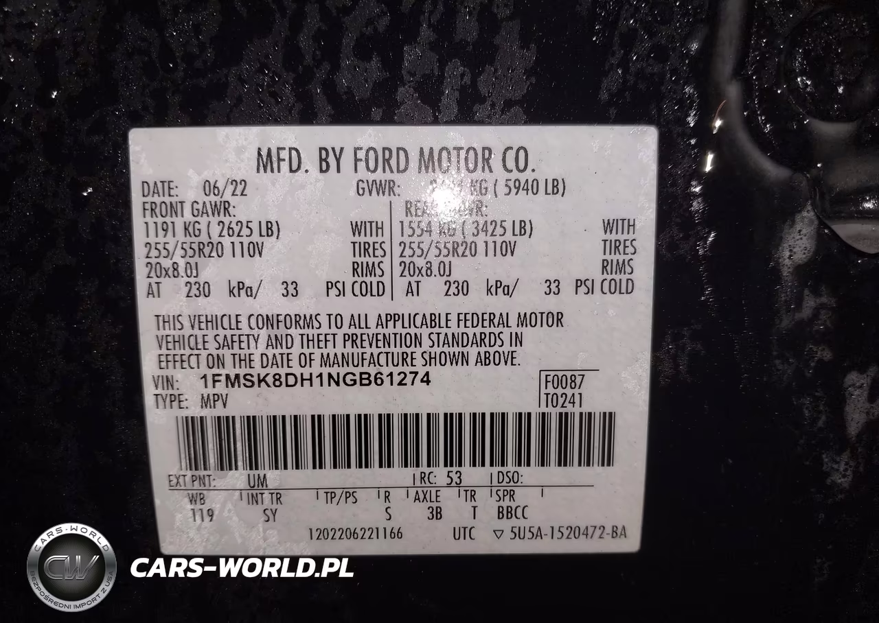 2022 Ford Explorer Xlt VIN:1FMSK8DH1NGB61274 - 9