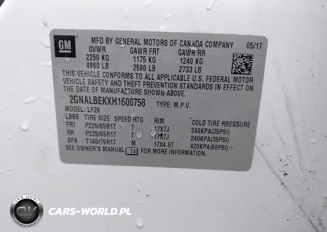 2017 Chevrolet Equinox Ls VIN:2GNALBEKXH1600758 - 9