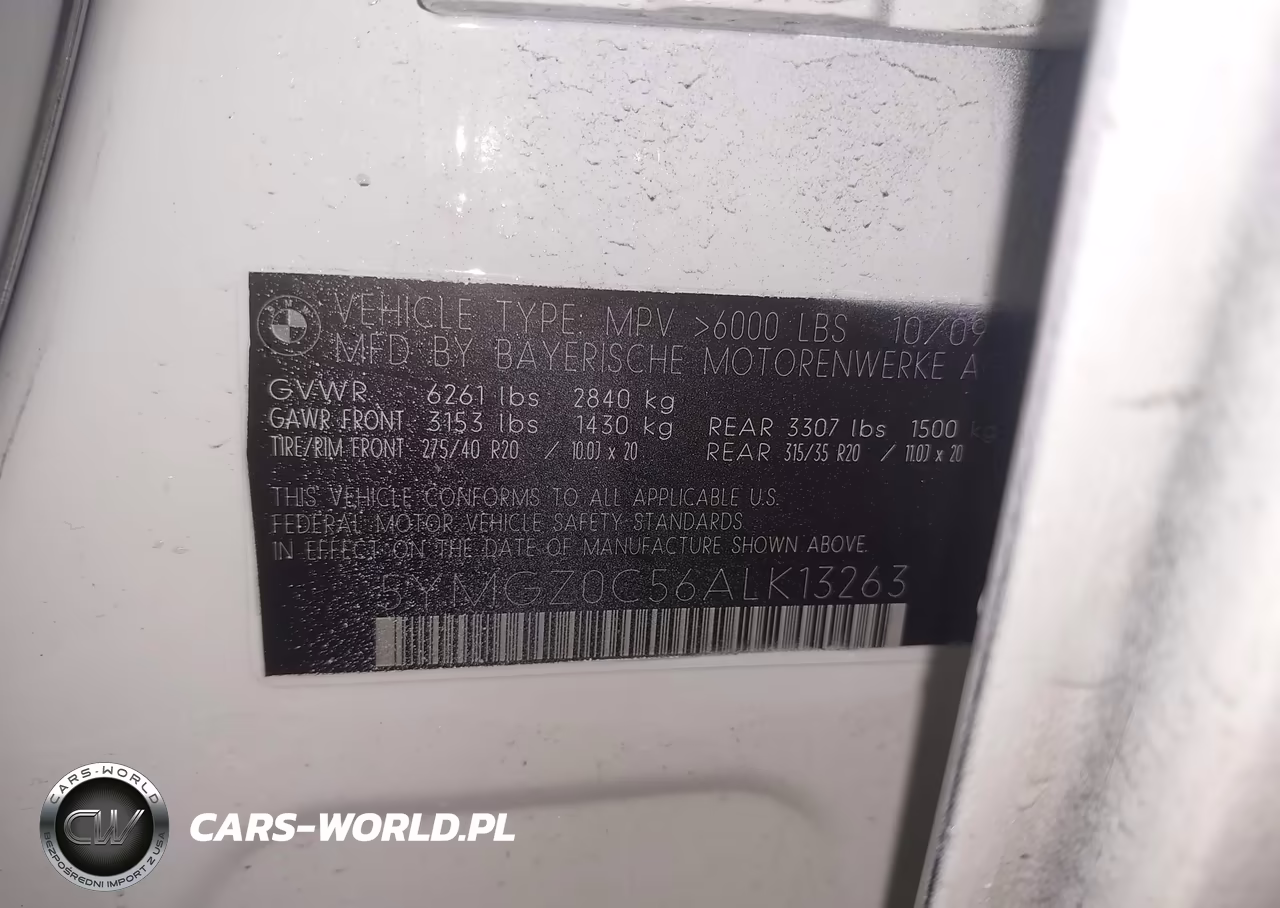 2010 BMW X6 M VIN:5YMGZ0C56ALK13263 - 9