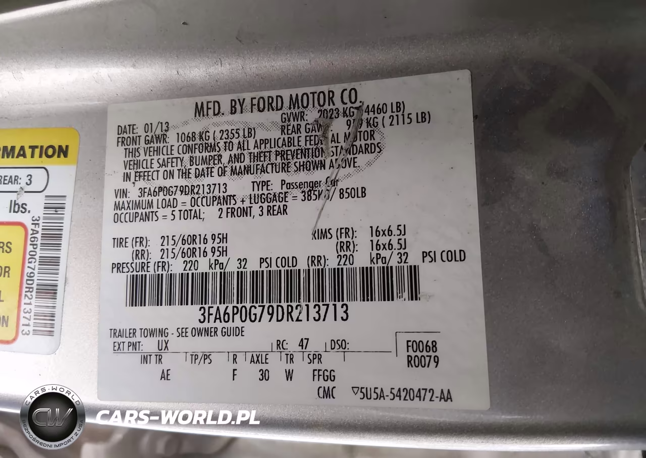 2013 Ford Fusion S VIN:3FA6P0G79DR213713 - 9