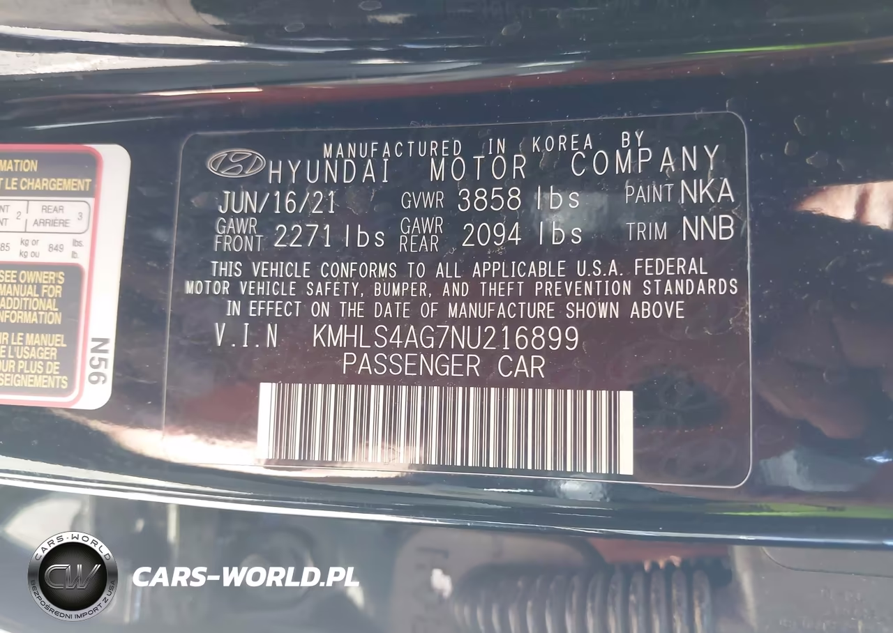 2022 Hyundai Elantra Sel VIN:KMHLS4AG7NU216899 - 9