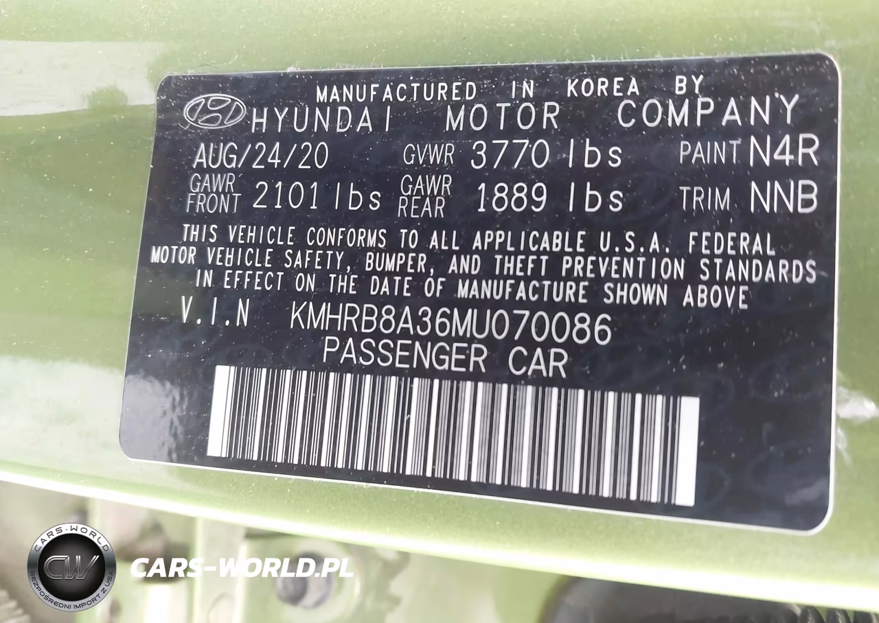 2021 Hyundai Venue Se VIN:KMHRB8A36MU070086 - 9