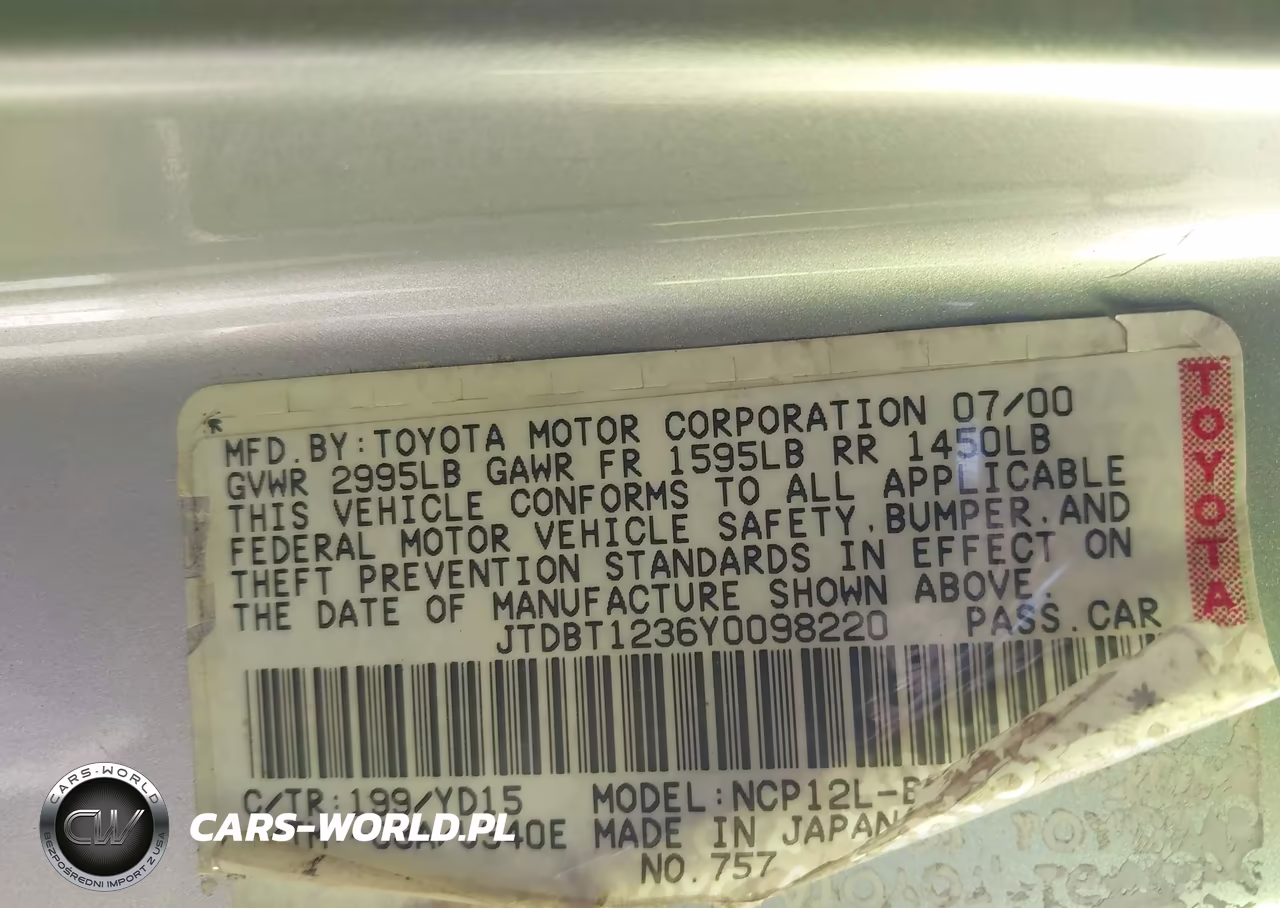 2000 Toyota Echo VIN:JTDBT1236Y0098220 - 9