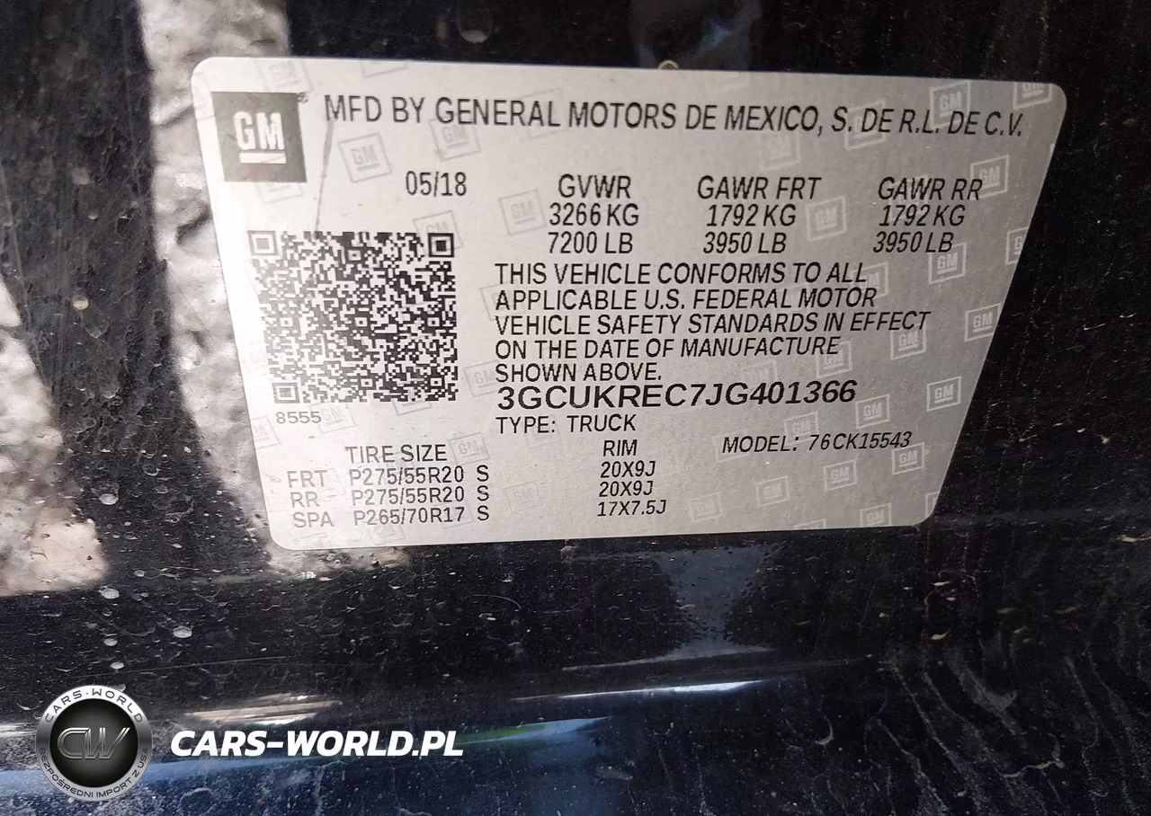 2018 Chevrolet Silverado 1500 2Lt VIN:3GCUKREC7JG401366 - 9