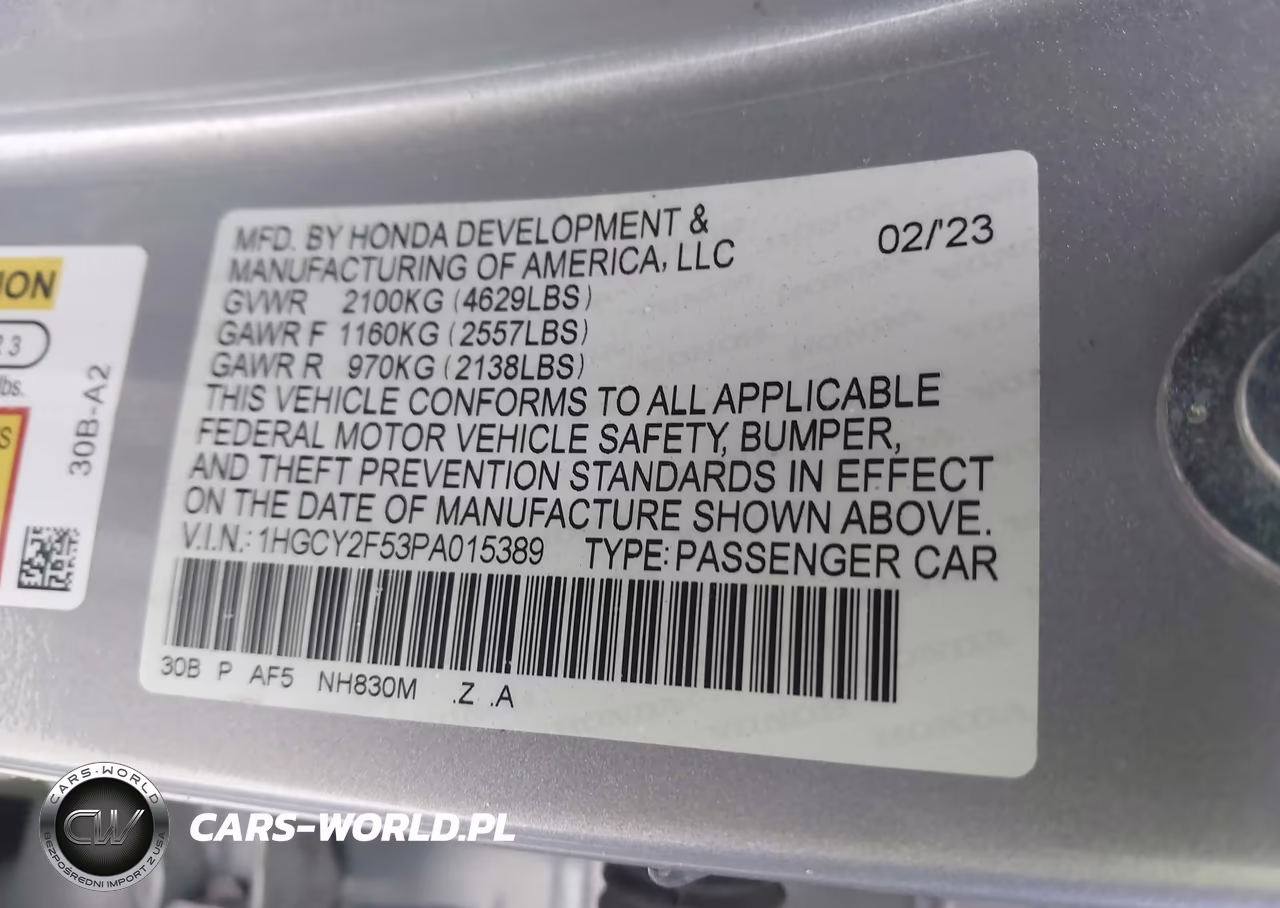 2023 Honda Accord Hybrid Sport VIN:1HGCY2F53PA015389 - 9