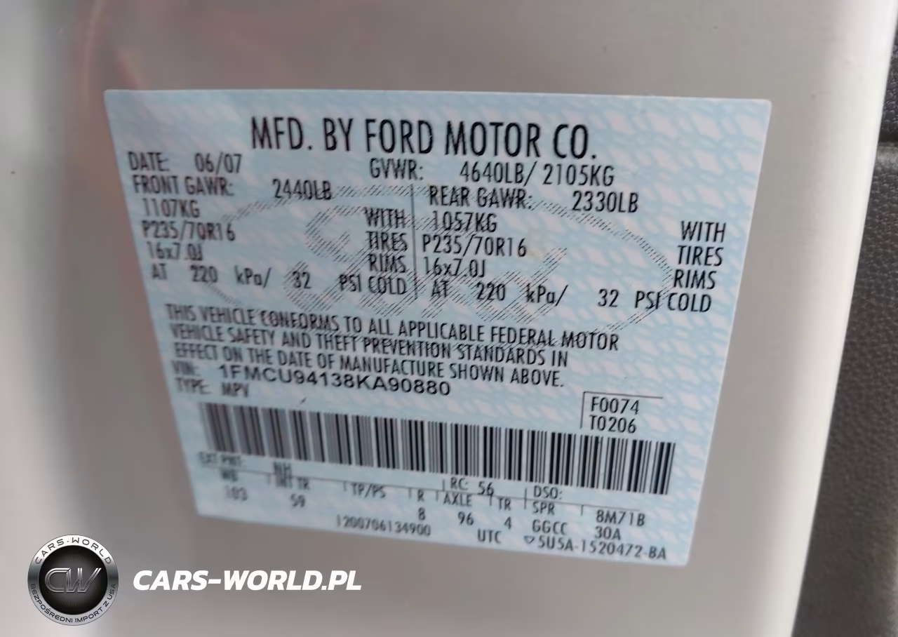 2008 Ford Escape Limited VIN:1FMCU94138KA90880 - 9