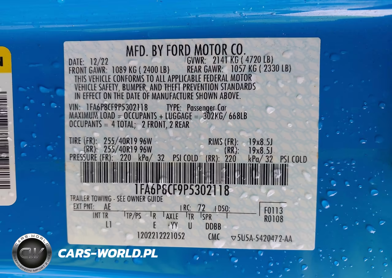 2023 Ford Mustang Gt Premium Fastback VIN:1FA6P8CF9P5302118 - 9