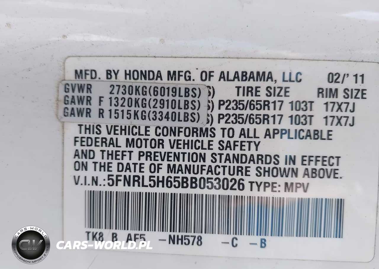 2011 Honda Odyssey Ex-L VIN:5FNRL5H65BB053026 - 9