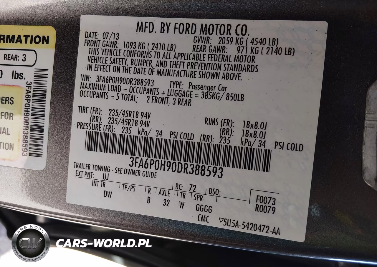 2013 Ford Fusion Se VIN:3FA6P0H90DR388593 - 9