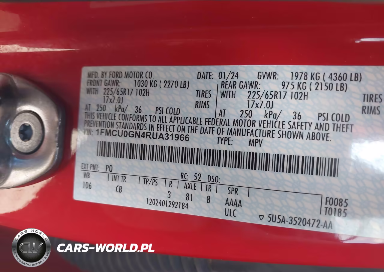 2024 Ford Escape Active VIN:1FMCU0GN4RUA31966 - 9