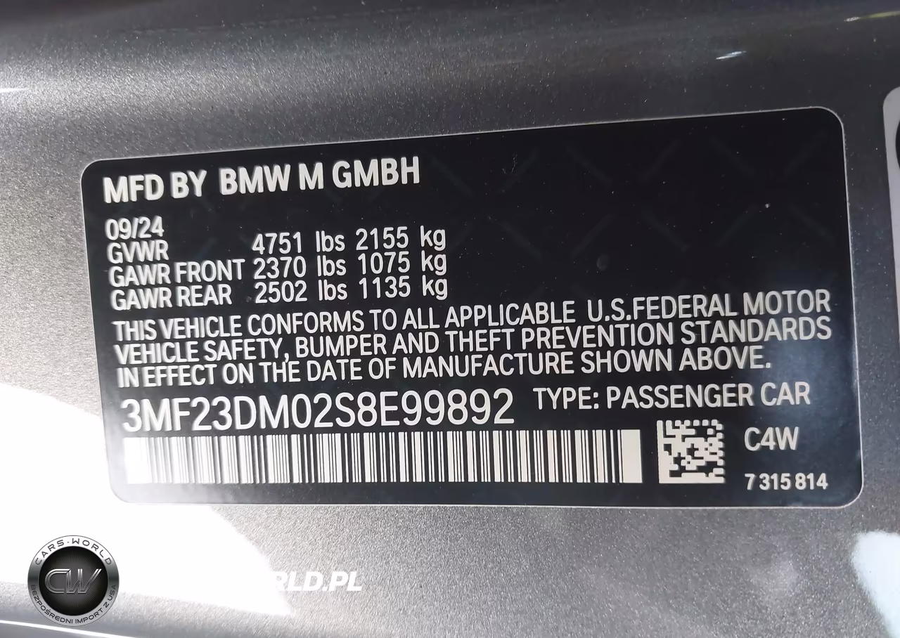 2025 BMW M2 VIN:3MF23DM02S8E99892 - 9