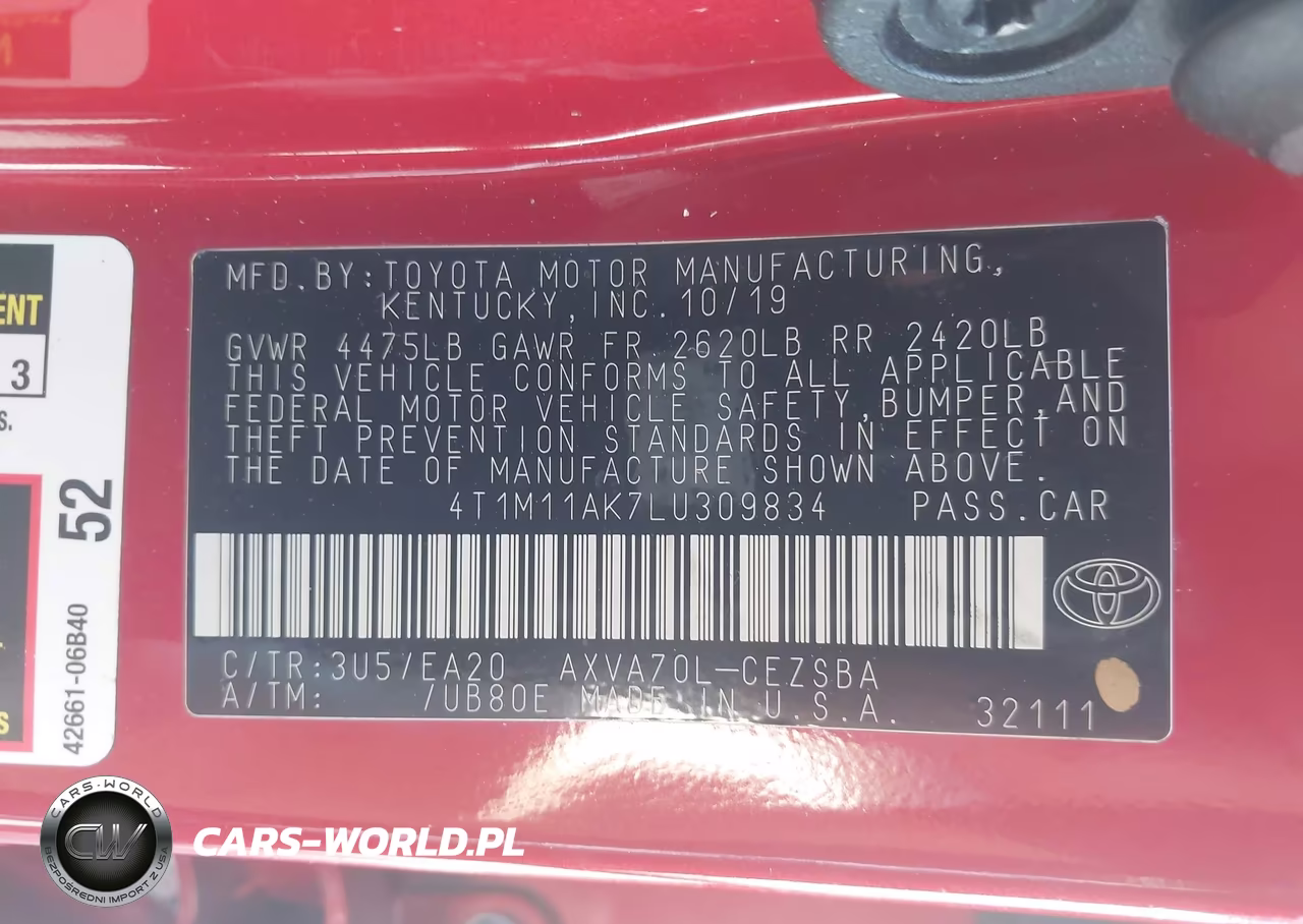 2020 Toyota Camry Se VIN:4T1M11AK7LU309834 - 9