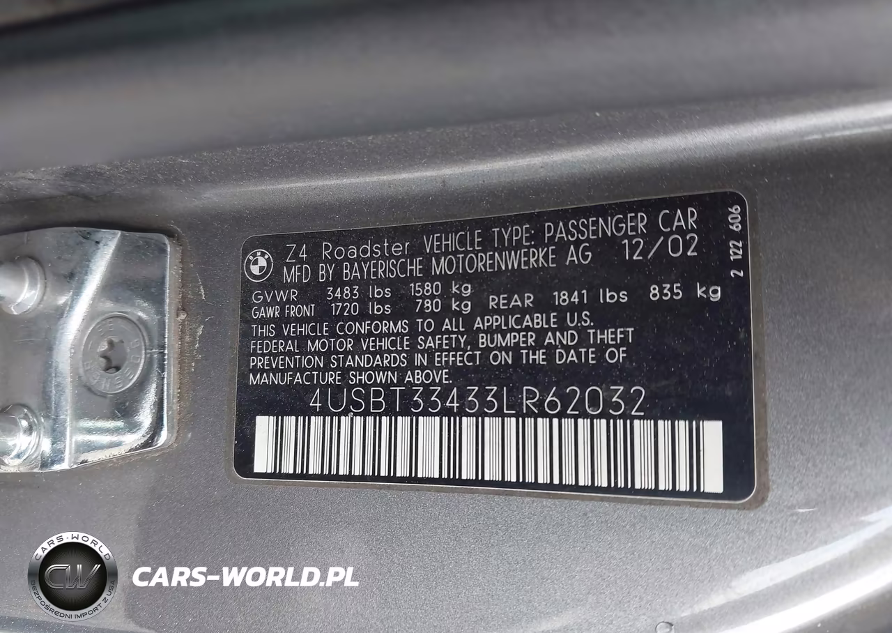 2003 BMW Z4 2.5I VIN:4USBT33433LR62032 - 9