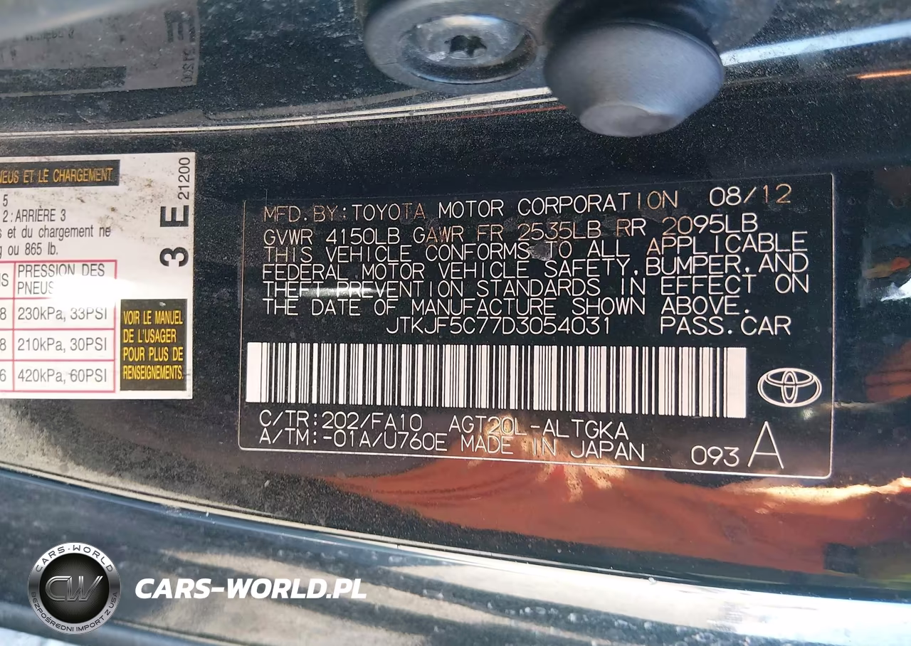 2013 Scion Tc VIN:JTKJF5C77D3054031 - 9