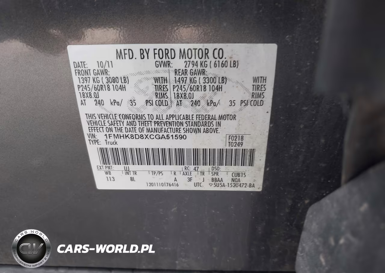 2012 Ford Explorer Xlt VIN:1FMHK8D8XCGA51590 - 9