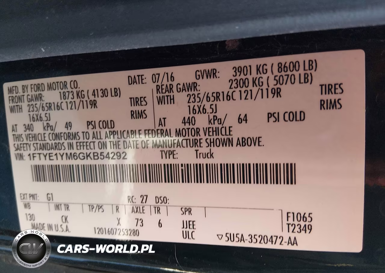 2016 Ford Transit-150 VIN:1FTYE1YM6GKB54292 - 9